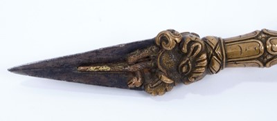 Lot 819 - Fine quality antique Tibetan bronze ceremonial dagger