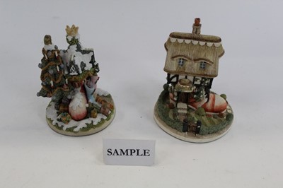 Lot 1023 - Eight David Winter Cottages - The Christmas Shoe, Rose's Shoe, The Clown Shoe, The Woodcutter's Shoe, Shiver me Timbers, Watermill Boot, River Shoe Cottage and The Golf Shoe