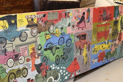 Lot 1719 - Impressive 1960s/70s panel on an early motor car theme