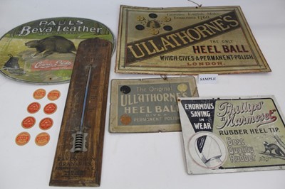 Lot 1221 - Group of early 20th Century advertising cards, mainly relating to shoes including Paul's "Beva" leather and Heel Balls (1 box)