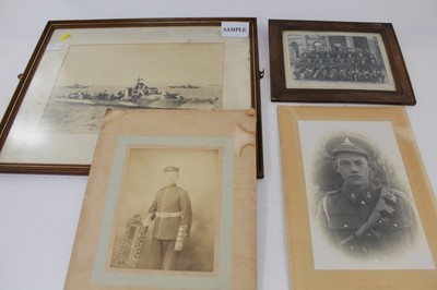 Lot 1213 - Postcards good selection of military, Naval WW1 and WW2 including real photographic groups in albums and loose plus some photographs including framed HMS Virago 1943