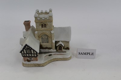 Lot 1039 - Six David Winter cottages - Old Joe's Beetling Shop, Mister Fizzwigs Emporium, A Christmas Carol, Fred's Home, Scooge's Home and Horatio Penickety's Amorous Intent, all boxed