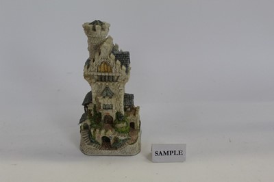 Lot 1042 - Five David Winter cottages - Bishopsgate, Loxley Castle x 2, Celebration Chapel x 2, all boxed