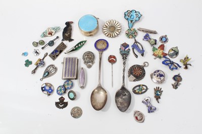 Lot 268 - Group silver and enamel jewellery and other items