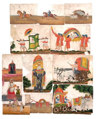 Lot 706 - Group of 19th century Indian mica paintings