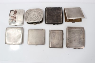 Lot 281 - Eight silver cigarette cases