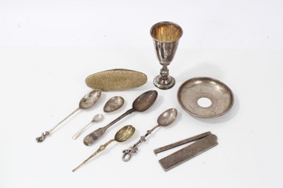 Lot 284 - Group silver including cup, teaspoons, dish and other items