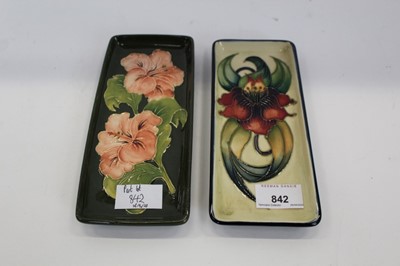 Lot 842 - Two Moorcroft pottery pen trays