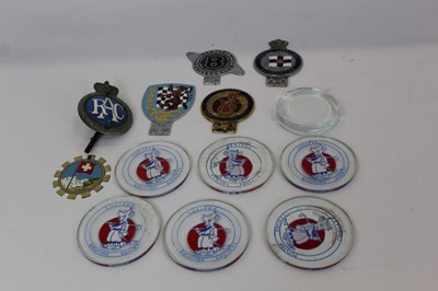 Lot 1709 - Group of five Vintage car grill badges to include British Automobile Racing Club (B.A.R.C.), Bentley Drivers Club, Lucifer Golfing Society, Royal Yachting Association and RAC