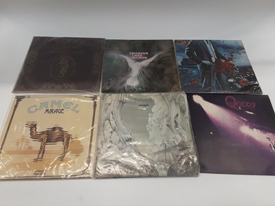 Lot 1899 - Case of LP records including Jethro Tull, Yes, Queen, Deep Purple and Uriah Heep (approx 40)