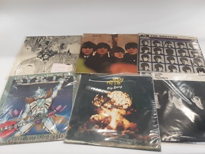 Lot 1905 - Box of LP's and 12 inch singles including The Beatles, Stackridge, Brian Davison's Every Which Way and Blue Oyster Cult (approximately 75)