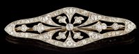 Lot 606 - 1920s diamond plaque brooch, the lozenge-shape...