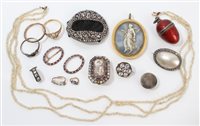 Lot 608 - Group of Georgian jewellery - to include a...