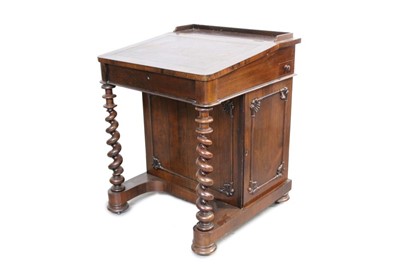 Lot 1241 - Early Victorian rosewood davenport