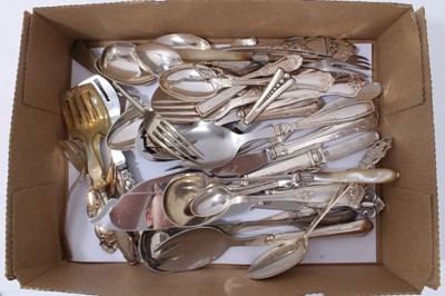 Lot 317 - Collection of Danish silver, white metal and silver plated cutlery and flatware various