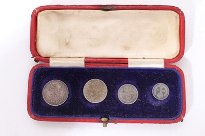 Lot 414 - G.B. - Silver four coin Maundy set George V 1916, 4d - 1d in case of issue (N.B. the Threepence is not a Maundy Issue coin but a replacement) (1 coin set)