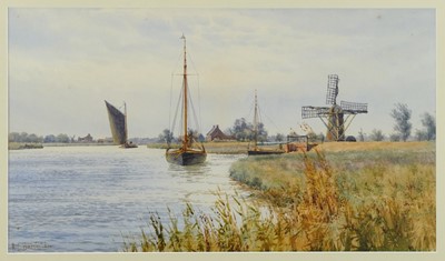 Lot 1133 - Stephen John Batchelder (1849-1932) watercolour - Reedham Ferry, signed, in glazed gilt frame