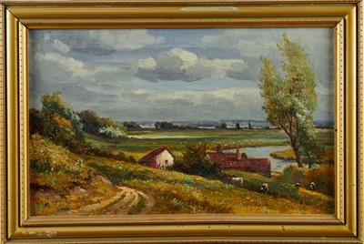 Lot 1135 - *Campbell Archibald Mellon (1876-1955), oil on canvas - Burgh Castle, monogrammed, in gilt frame