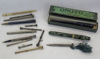 Lot 2190 - Conway Stewart Duro fountain pen together with a group of pens and propelling pencils