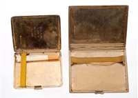 Lot 613 - Two 1930s 9ct gold cigarette cases with engine-...