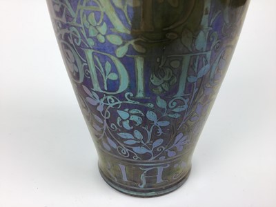 Lot 20 - Royal Lancastrian Lustre vase decorated with script