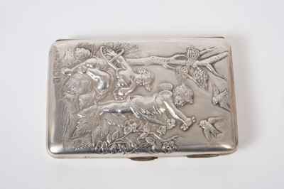 Lot 218 - Fine Quality Victorian Silver Aide memoire of rectangular form with embossed