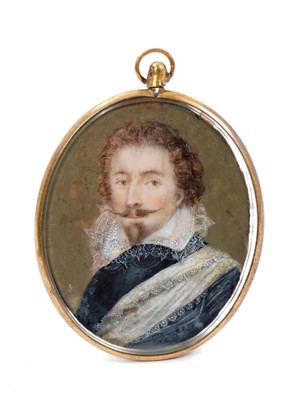 Lot 739 - English school portrait miniature on ivory, probably late 17th / early 18th century