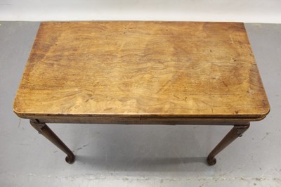 Lot 1280 - Rare George I/II sabicu wood concertina action card table, 81cm wide