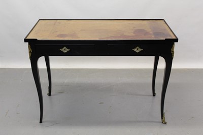 Lot 1040 - 18th century style French ebonised fruitwood and gilt metal mounted desk