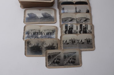 Lot 219 - Large group of interesting First World War stereoscopic viewing cards of various scenes including British Tanks, Aircraft, H.R.H. The Prince of Wales approximately 98 cards)