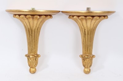 Lot 1297 - Pair of 18th century style gilt wall brackets