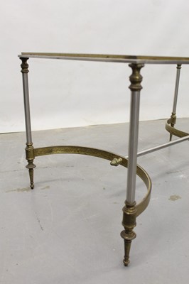 Lot 1294 - Modern silvered metal, glass top table, 77cm