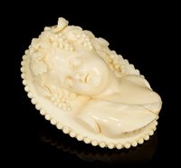 Lot 624 - Fine quality 19th century carved ivory oval...