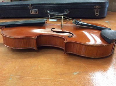Lot 705 - Vintage Violin in case with bow by Rushworth & Dreaper in fitted case