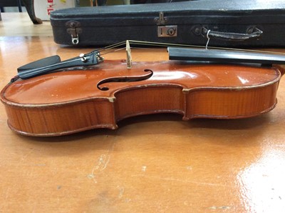 Lot 705 - Vintage Violin in case with bow by Rushworth & Dreaper in fitted case