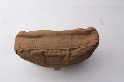 Lot 216 - Second World War canvas webbing satchel containing a selection of War time maps and ephemera