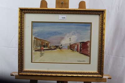 Lot 1046 - Robert Dryden Alexander, two watercolours - Walton Railway Station, signed, in glazed gilt frames