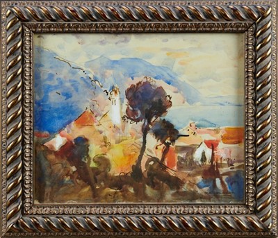 Lot 1047 - Robert Dryden Alexander watercolour - Laiguelia, Italy, 1923, in glazed gilt frame