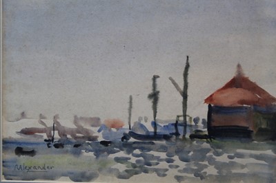 Lot 1050 - Robert Dryden Alexander watercolour - The Yacht Club, Walton