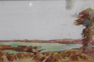 Lot 1053 - Effie Alexander watercolour - Flemings Farm, towards Beaumont-cum-Moze, apparently unsigned, in glazed frame