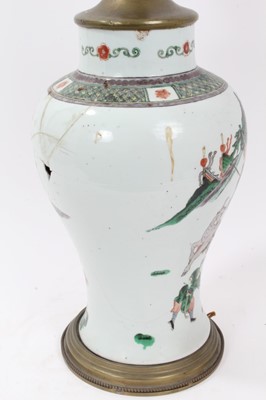 Lot 57 - 19th century Chinese famille verte baluster vase