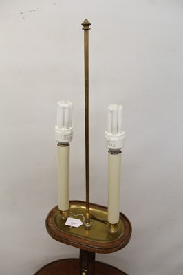Lot 876 - 19th century Continental kingwood adjustable candle what-not, adapted for electricity