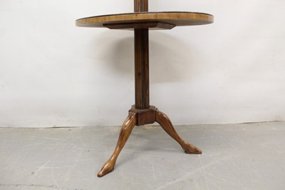 Lot 876 - 19th century Continental kingwood adjustable candle what-not, adapted for electricity