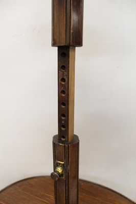 Lot 876 - 19th century Continental kingwood adjustable candle what-not, adapted for electricity