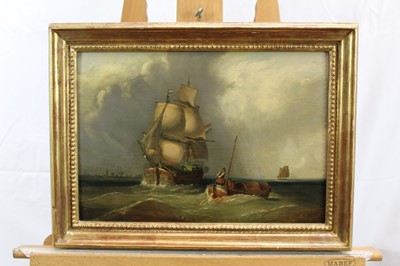 Lot 68 - Dutch School, 18th century, oil on panel, marine scene, apparently unsigned, 26 x 37cm, gilt frame