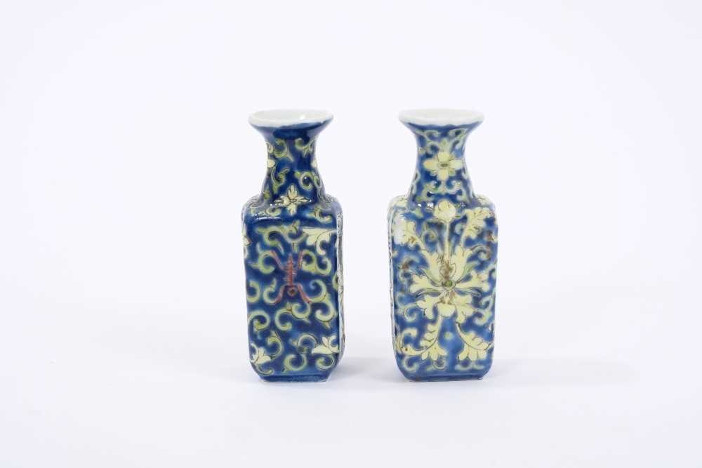 Lot 150 - Two similar 19th century Chinese miniature porcelain vases