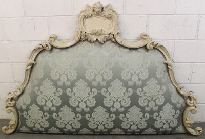 Lot 1304 - 19th century French rococo carved and painted headboard