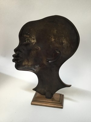 Lot 166 - Good quality mid century Hagenauer style bronze bust of a woman, 26.5cm height