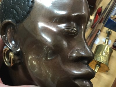 Lot 166 - Good quality mid century Hagenauer style bronze bust of a woman, 26.5cm height