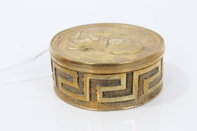 Lot 129 - 19th century Admiral Lord Nelson commemorative brass snuff box